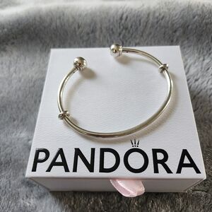 Authentic Pandora Sterling Silver Open Bangle Bracelet Medium | S925 ALE |